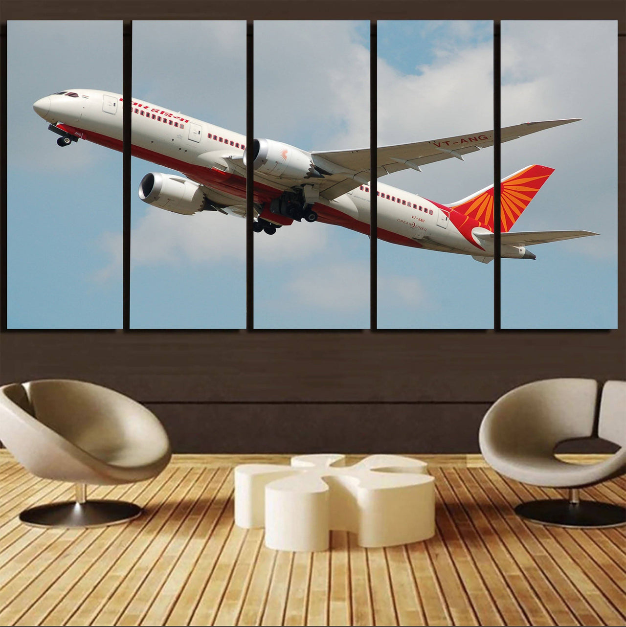 Air India's Boeing 787 Printed Canvas Prints (5 Pieces) Aviation Shop 