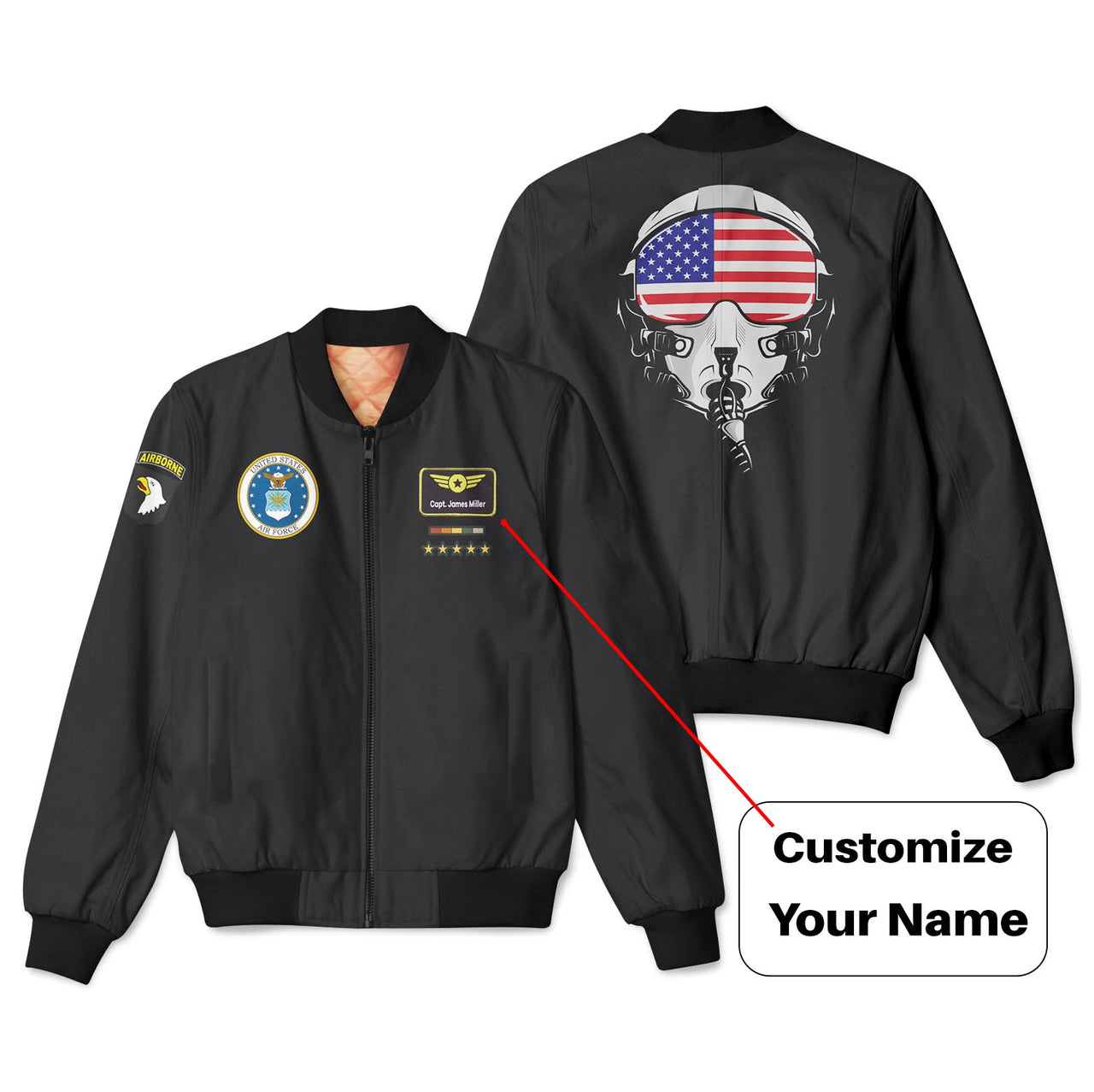 Airborne & Fighter Jet Helmet Designed 3D Pilot Bomber Jackets