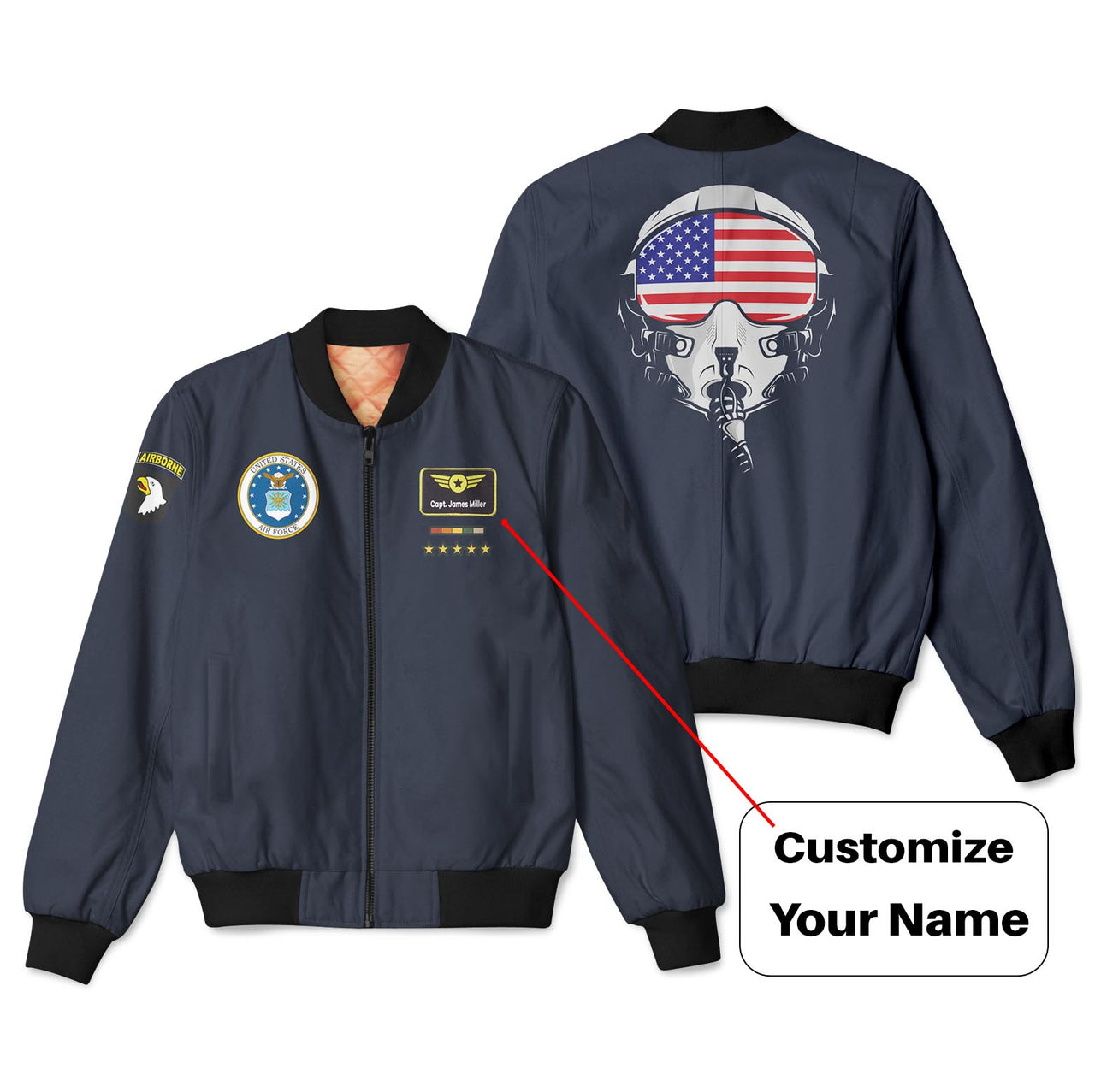 Airborne & Fighter Jet Helmet Designed 3D Pilot Bomber Jackets