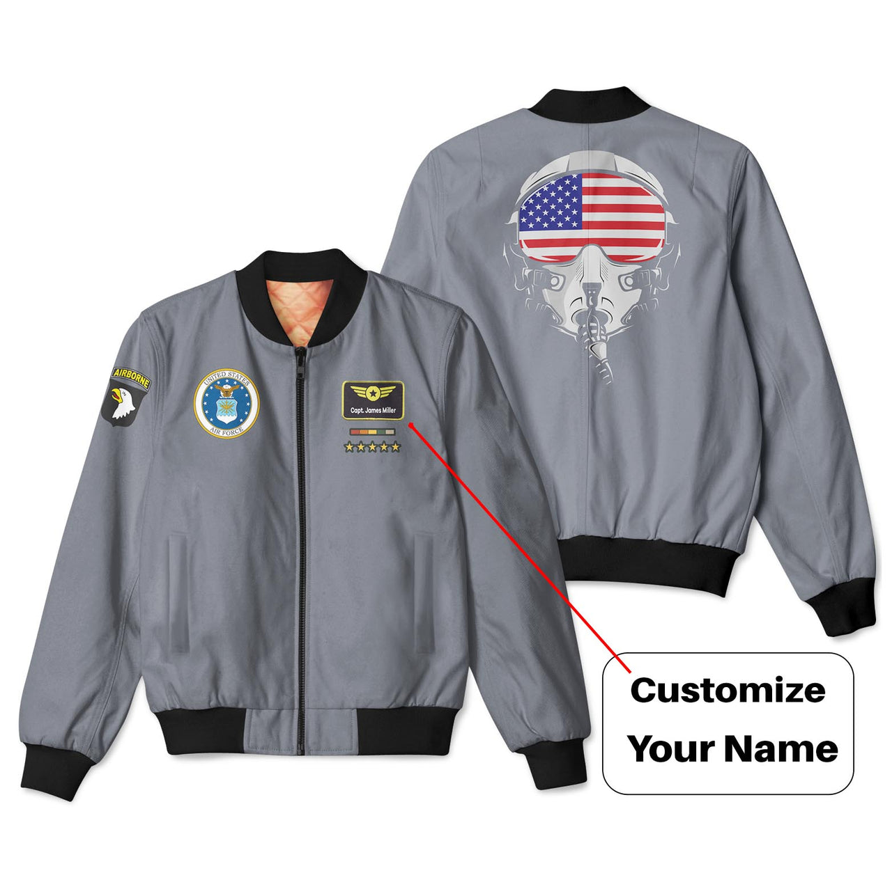 Airborne & Fighter Jet Helmet Designed 3D Pilot Bomber Jackets