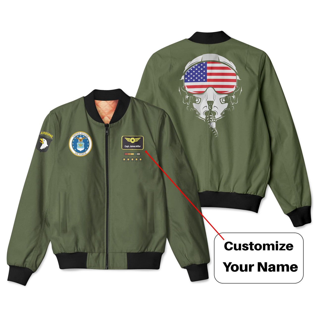 Airborne & Fighter Jet Helmet Designed 3D Pilot Bomber Jackets