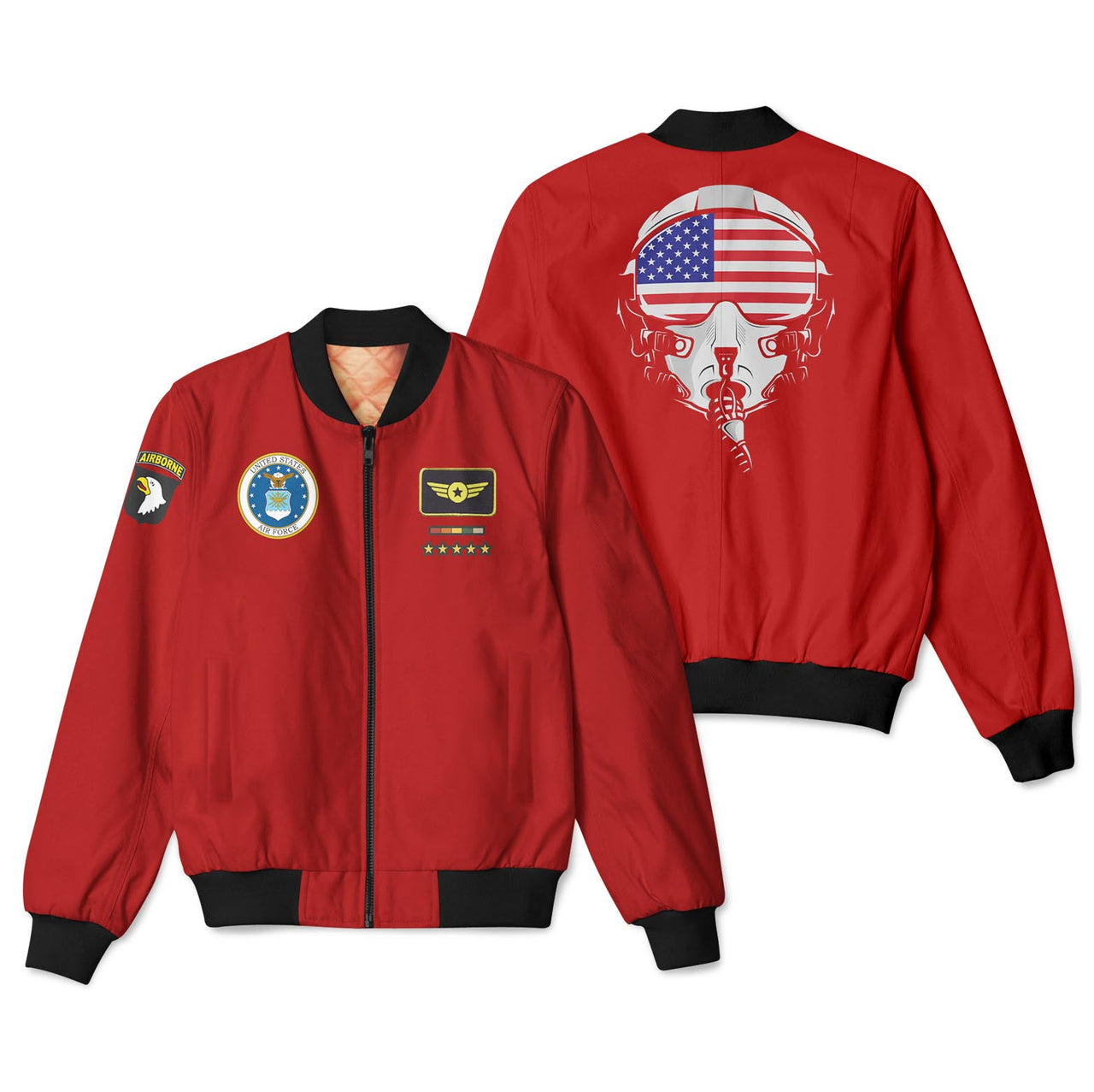 Airborne & Fighter Jet Helmet Designed 3D Pilot Bomber Jackets