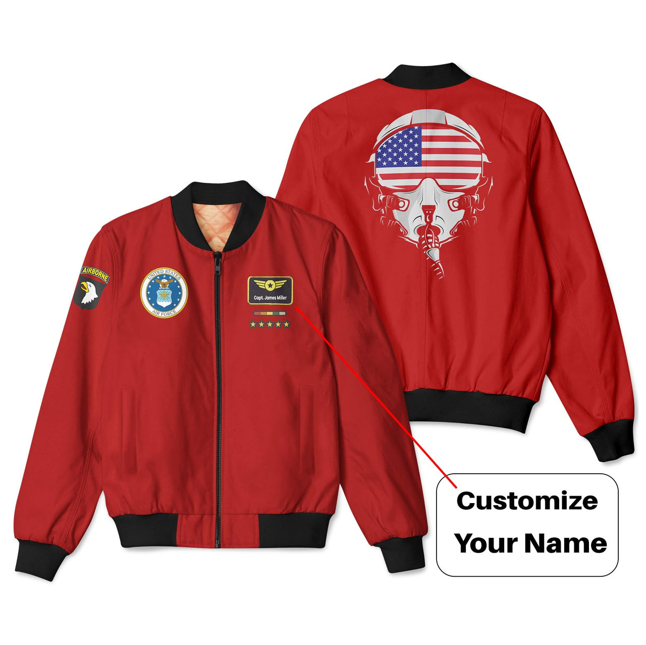 Airborne & Fighter Jet Helmet Designed 3D Pilot Bomber Jackets