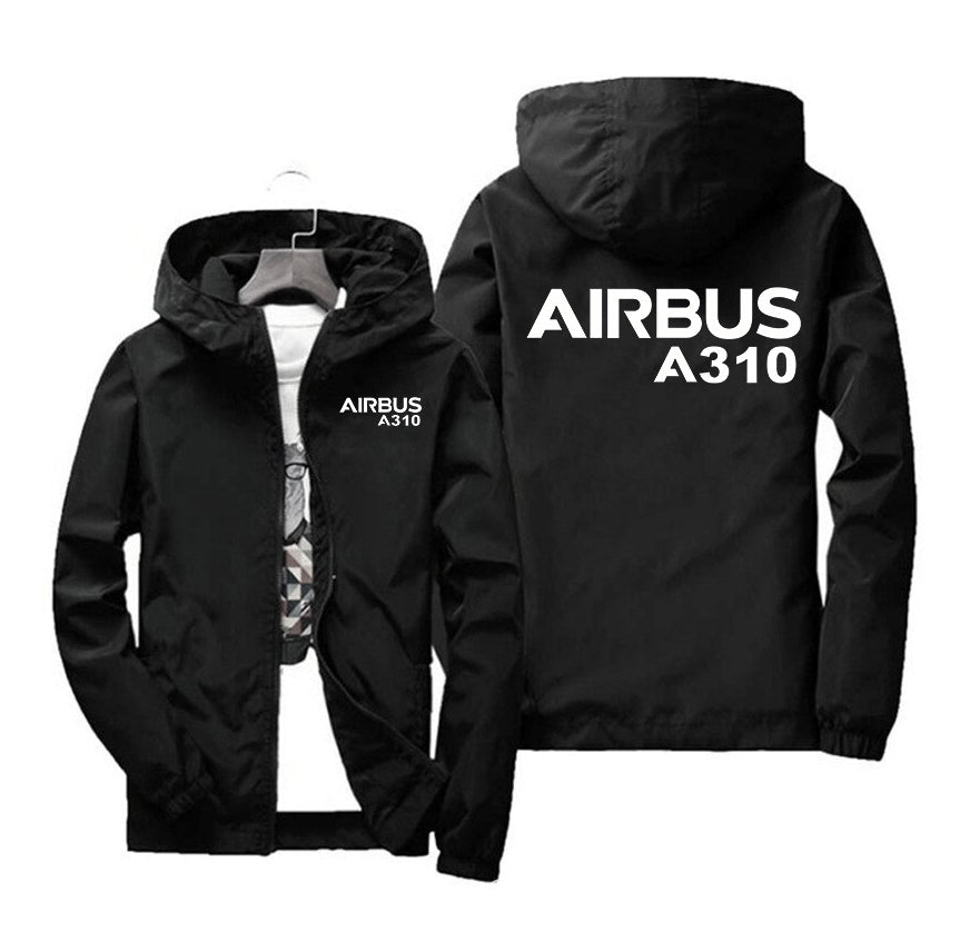 Airbus A310 & Text Designed Windbreaker Jackets