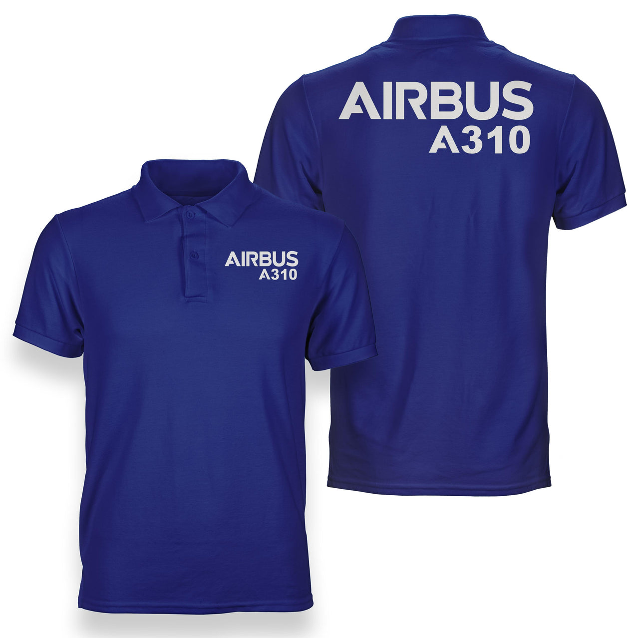 Airbus A310 & Text Designed Double Side Polo T-Shirts