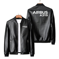 Thumbnail for Airbus A319 & Text Designed PU Leather Jackets