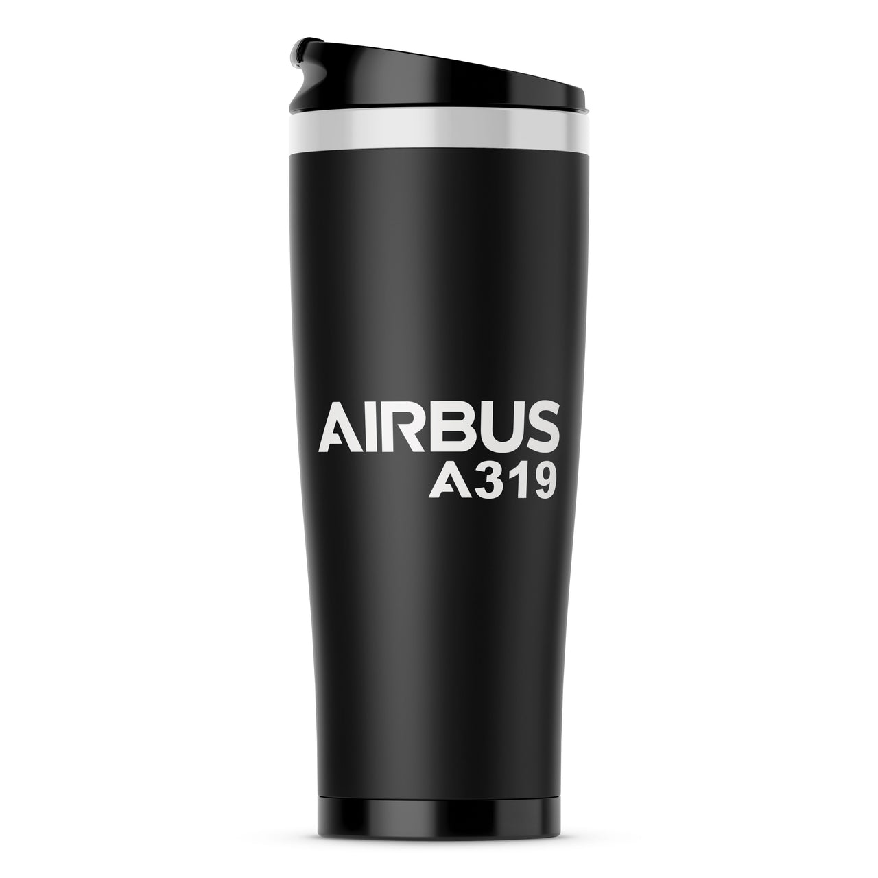 Airbus A319 & Text Designed Stainless Steel Travel Mugs
