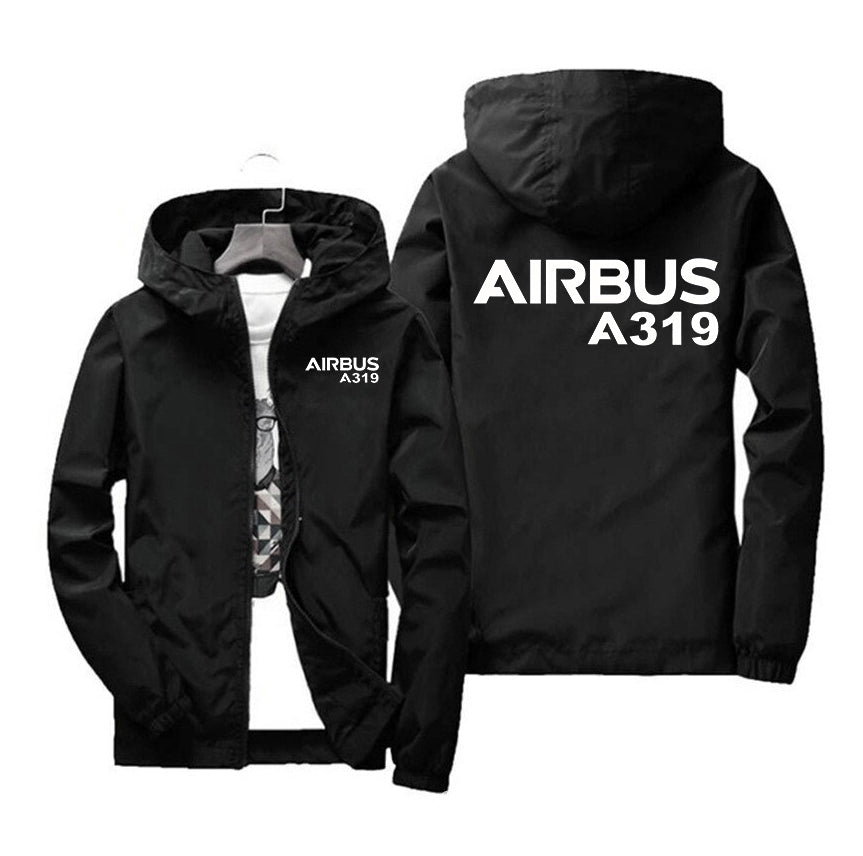 Airbus A319 & Text Designed Windbreaker Jackets