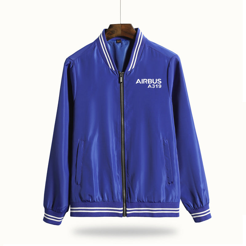 Airbus A319 & Text Designed Thin Spring Jackets