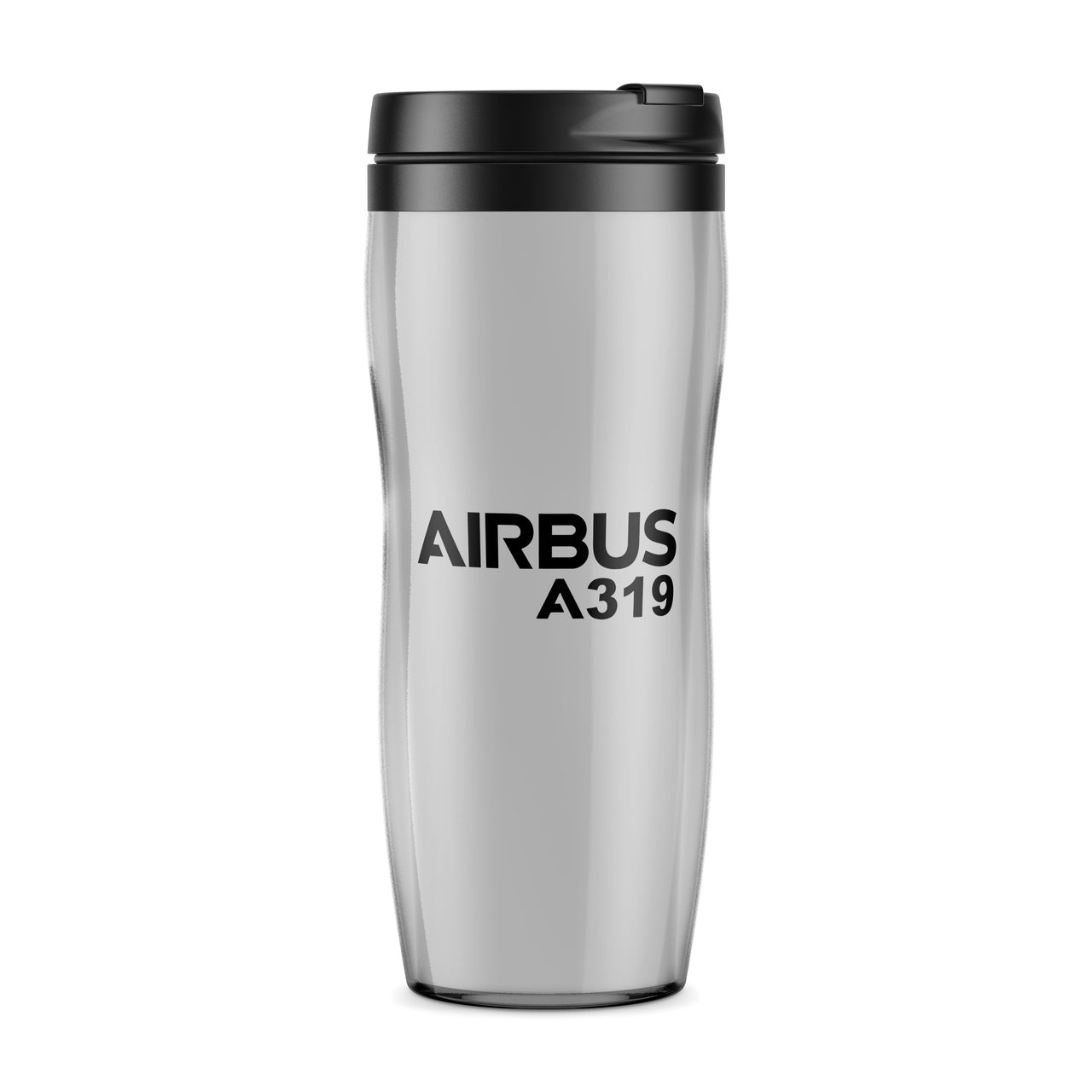 Airbus A319 & Text Designed Travel Mugs