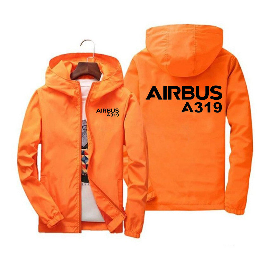 Airbus A319 & Text Designed Windbreaker Jackets