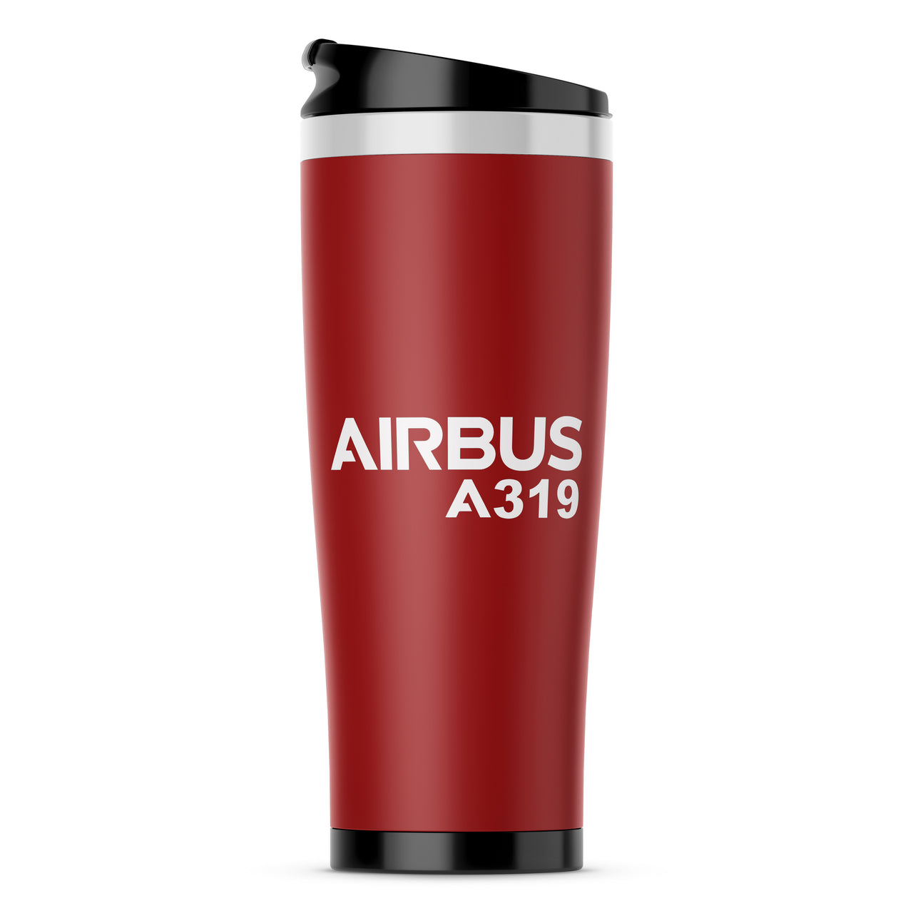 Airbus A319 & Text Designed Travel Mugs