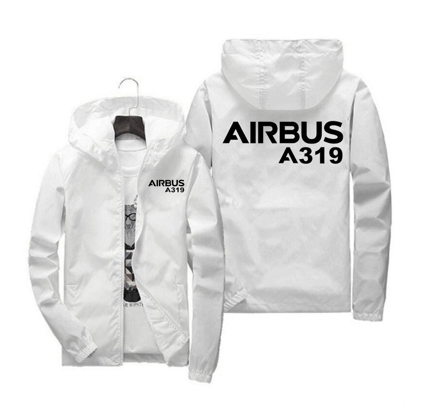 Airbus A319 & Text Designed Windbreaker Jackets