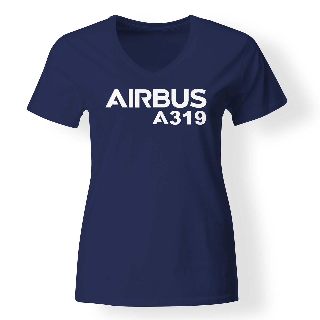 Airbus A319 & Text Designed V-Neck T-Shirts