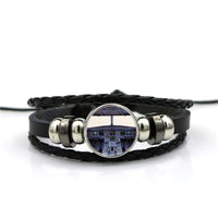 Thumbnail for Airbus A320 Cockpit Wide Designed Leather Bracelets