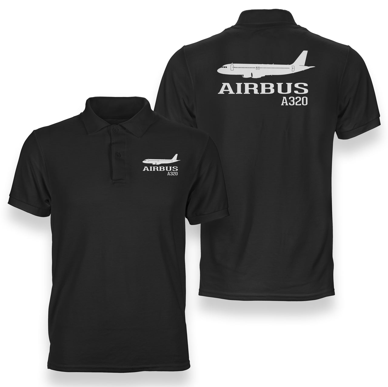 Airbus A320 Printed & Designed Double Side Polo T-Shirts