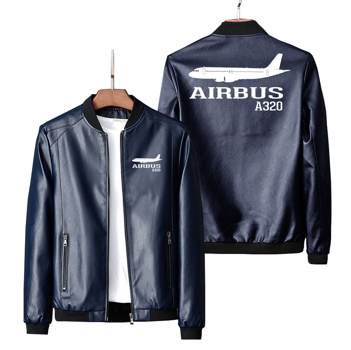 Airbus A320 Printed Designed PU Leather Jackets