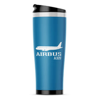 Thumbnail for Airbus A320 Printed Designed Stainless Steel Travel Mugs