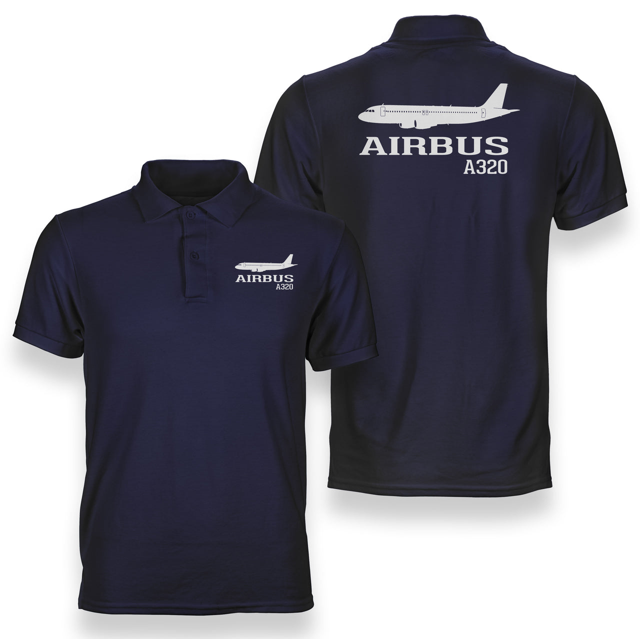 Airbus A320 Printed & Designed Double Side Polo T-Shirts