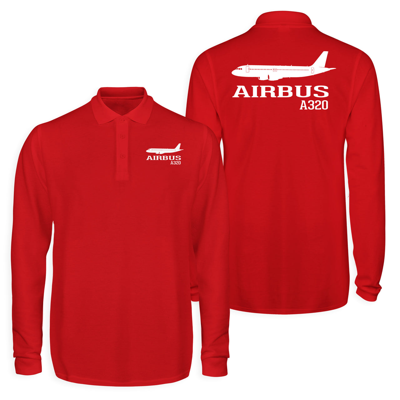 Airbus A320 Printed Designed Long Sleeve Polo T-Shirts (Double-Side)