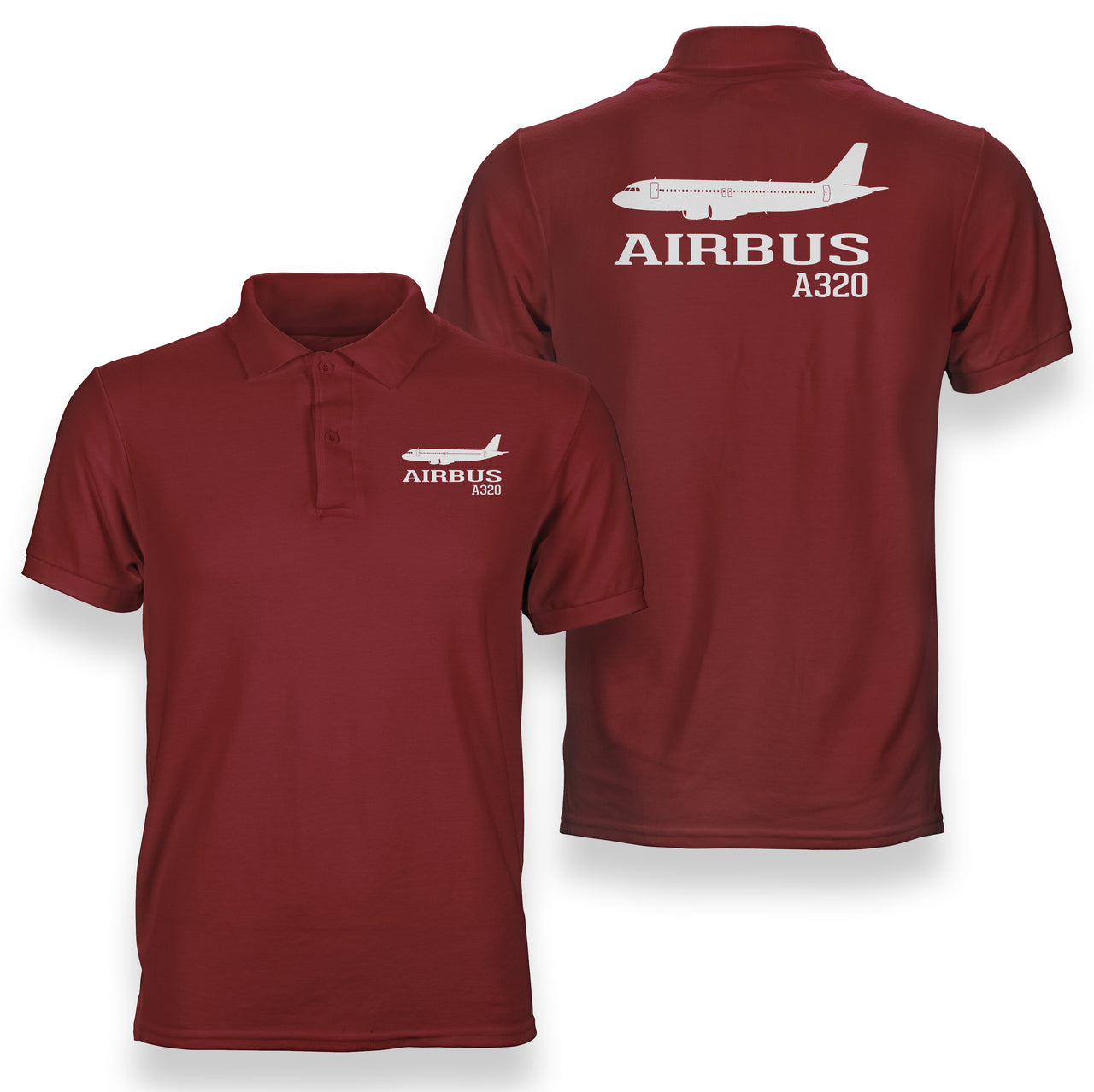 Airbus A320 Printed & Designed Double Side Polo T-Shirts