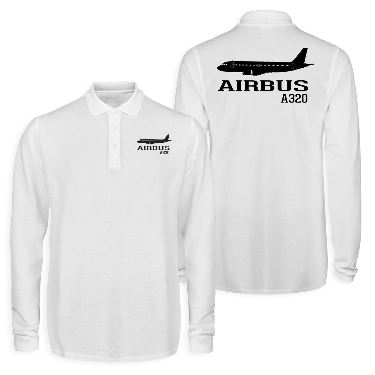 Airbus A320 Printed Designed Long Sleeve Polo T-Shirts (Double-Side)