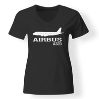 Thumbnail for Airbus A320 Printed Designed V-Neck T-Shirts