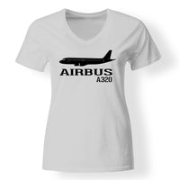 Thumbnail for Airbus A320 Printed Designed V-Neck T-Shirts