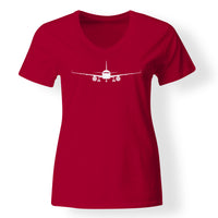 Thumbnail for Airbus A320 Silhouette Designed V-Neck T-Shirts