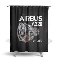 Thumbnail for Airbus A320 & CFM56 Engine.png Designed Shower Curtains