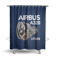 Thumbnail for Airbus A320 & CFM56 Engine.png Designed Shower Curtains