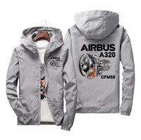 Thumbnail for Airbus A320 & CFM56 Engine.png Designed Windbreaker Jackets