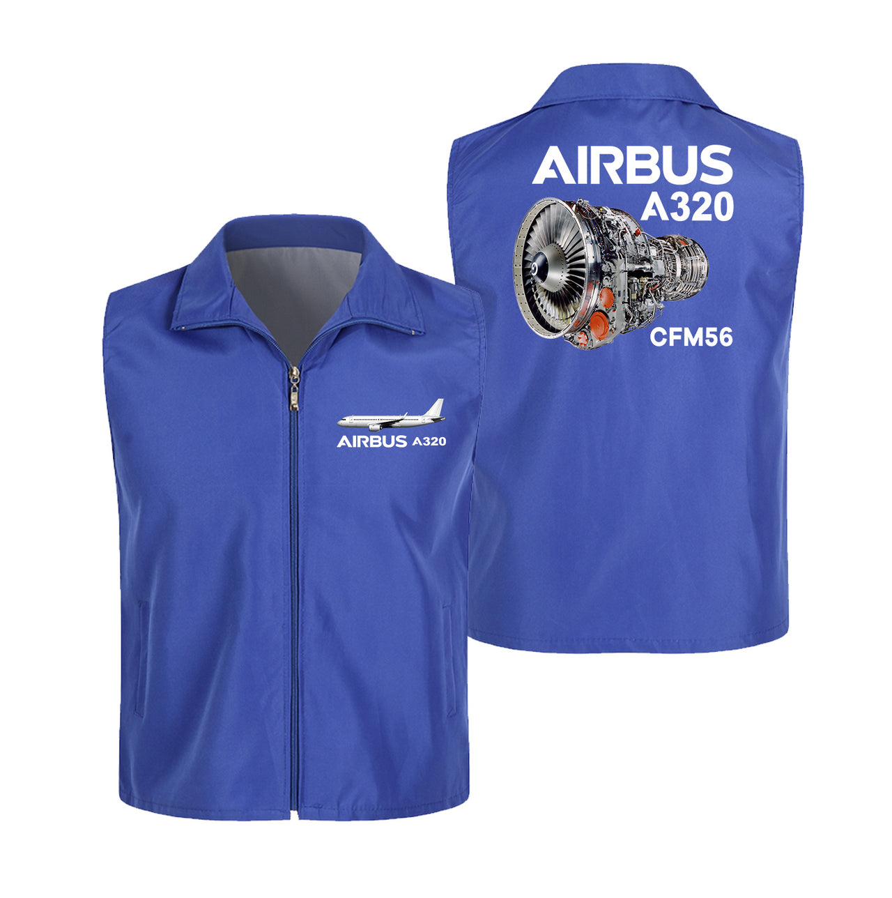 Airbus A320 & CFM56 Engine.png Designed Thin Style Vests