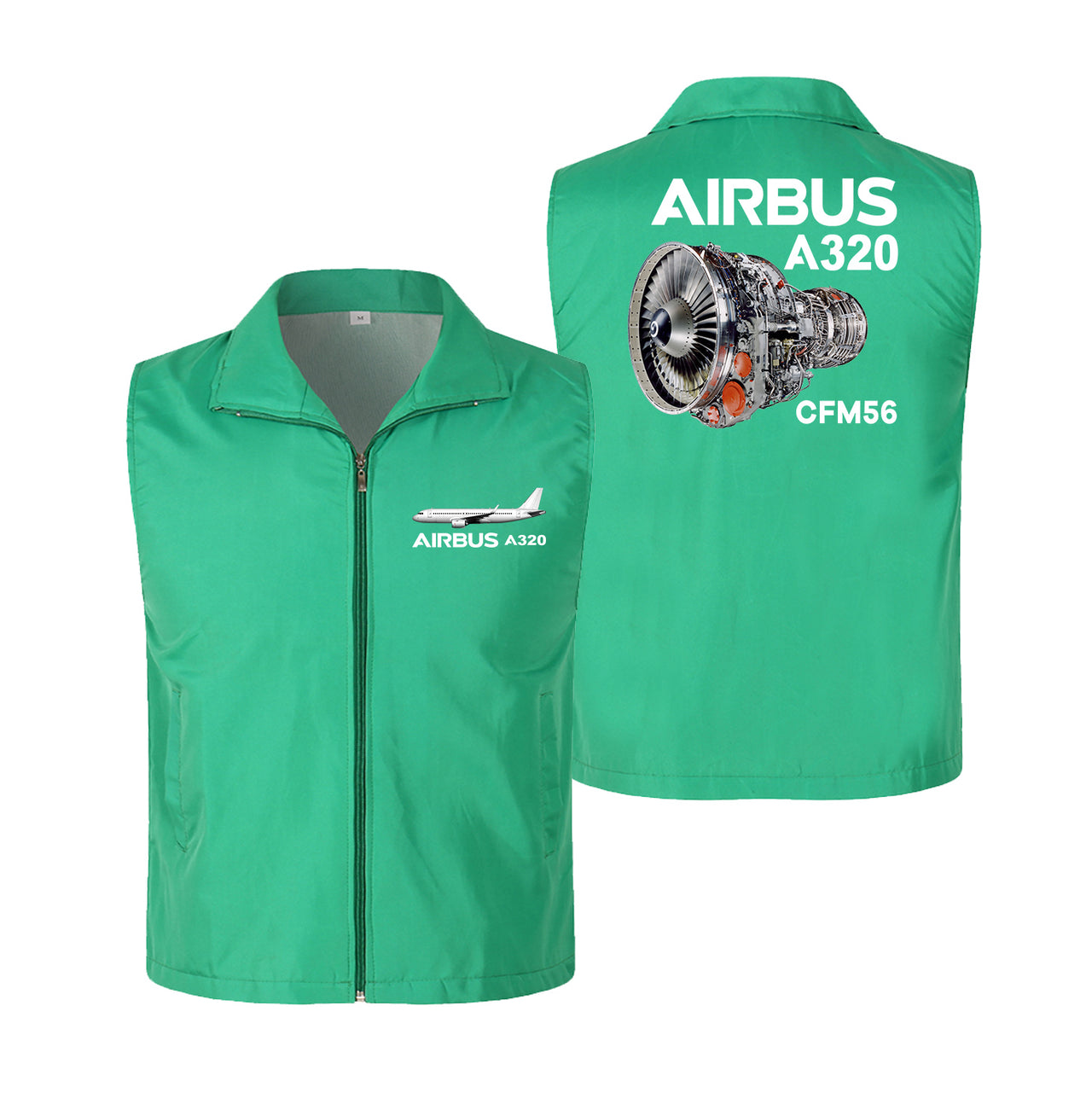 Airbus A320 & CFM56 Engine.png Designed Thin Style Vests
