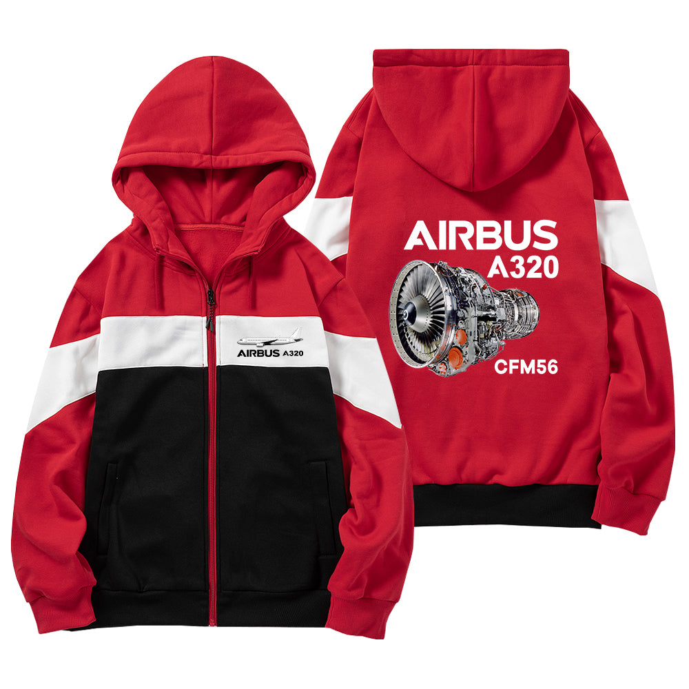 Airbus A320 & CFM56 Engine Designed Colourful Zipped Hoodies