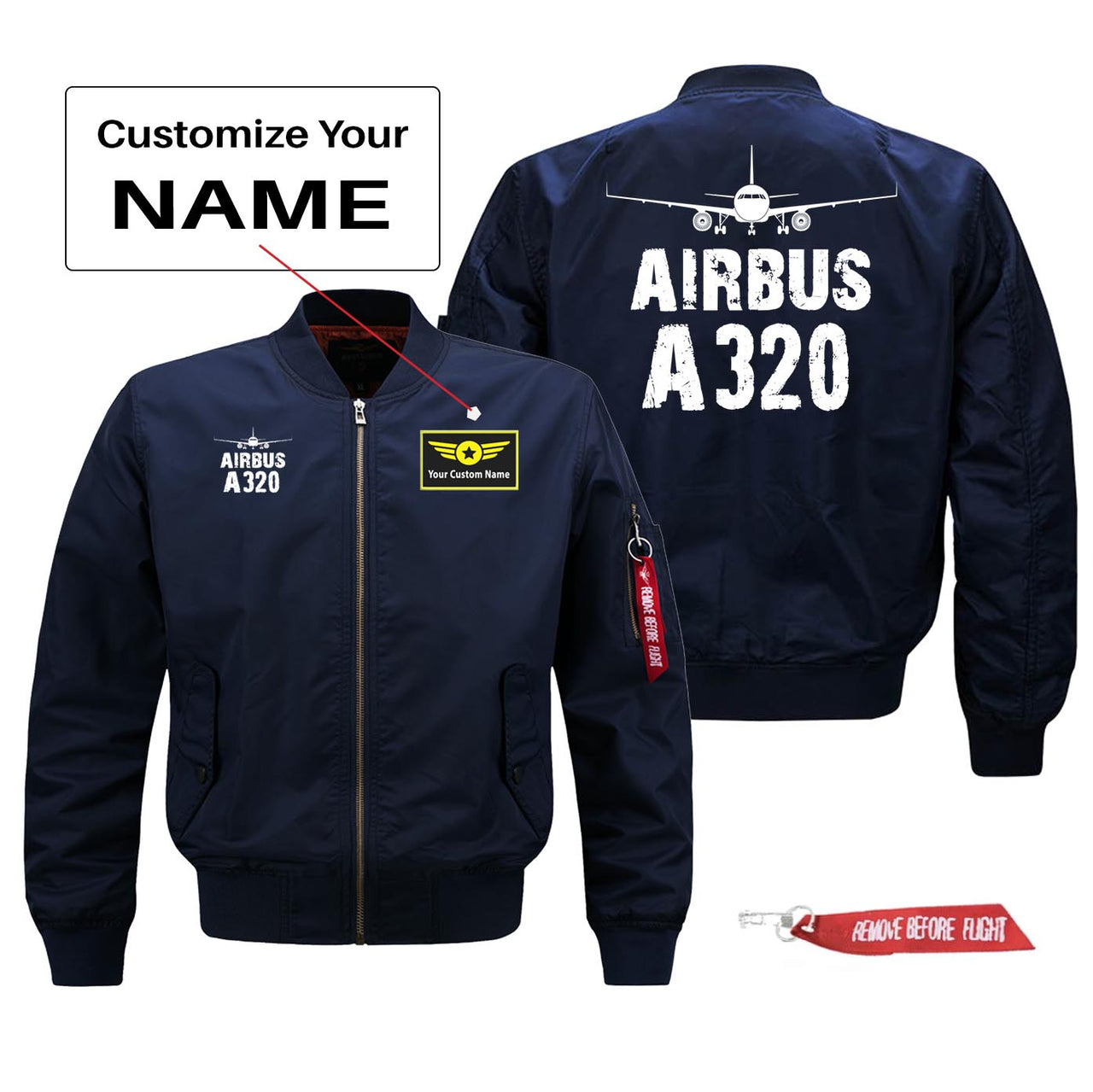Airbus A320 Silhouette & Designed Pilot Jackets (Customizable)