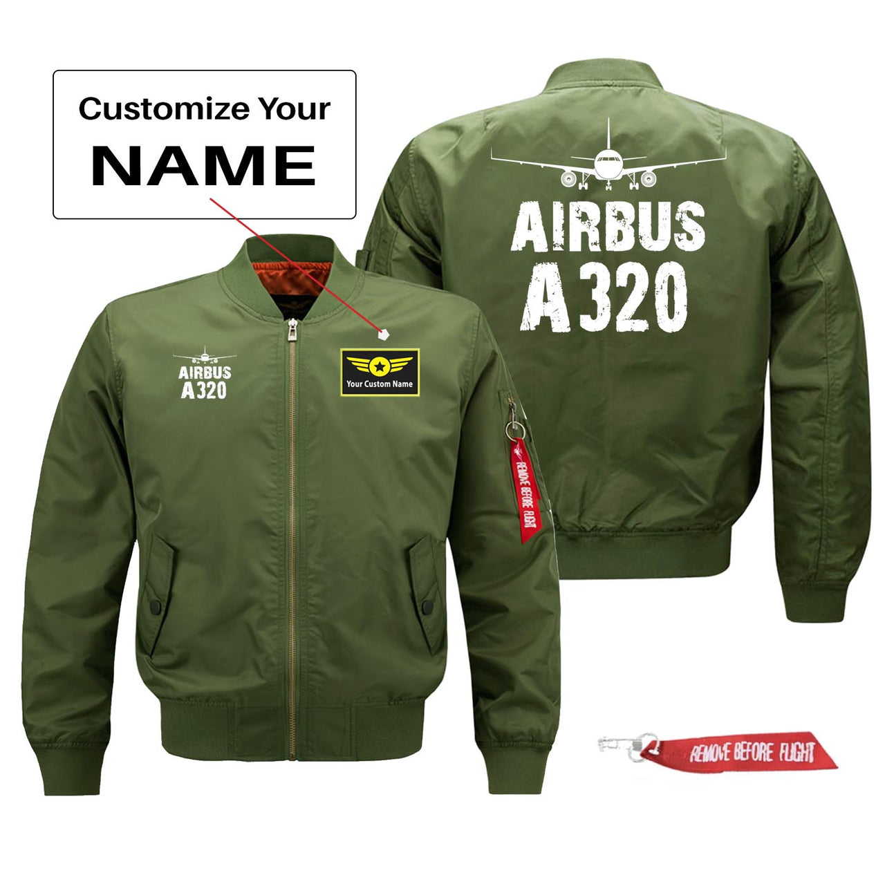 Airbus A320 Silhouette & Designed Pilot Jackets (Customizable)