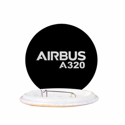 Airbus A320 & Text aviation design pin in polished enamel.
