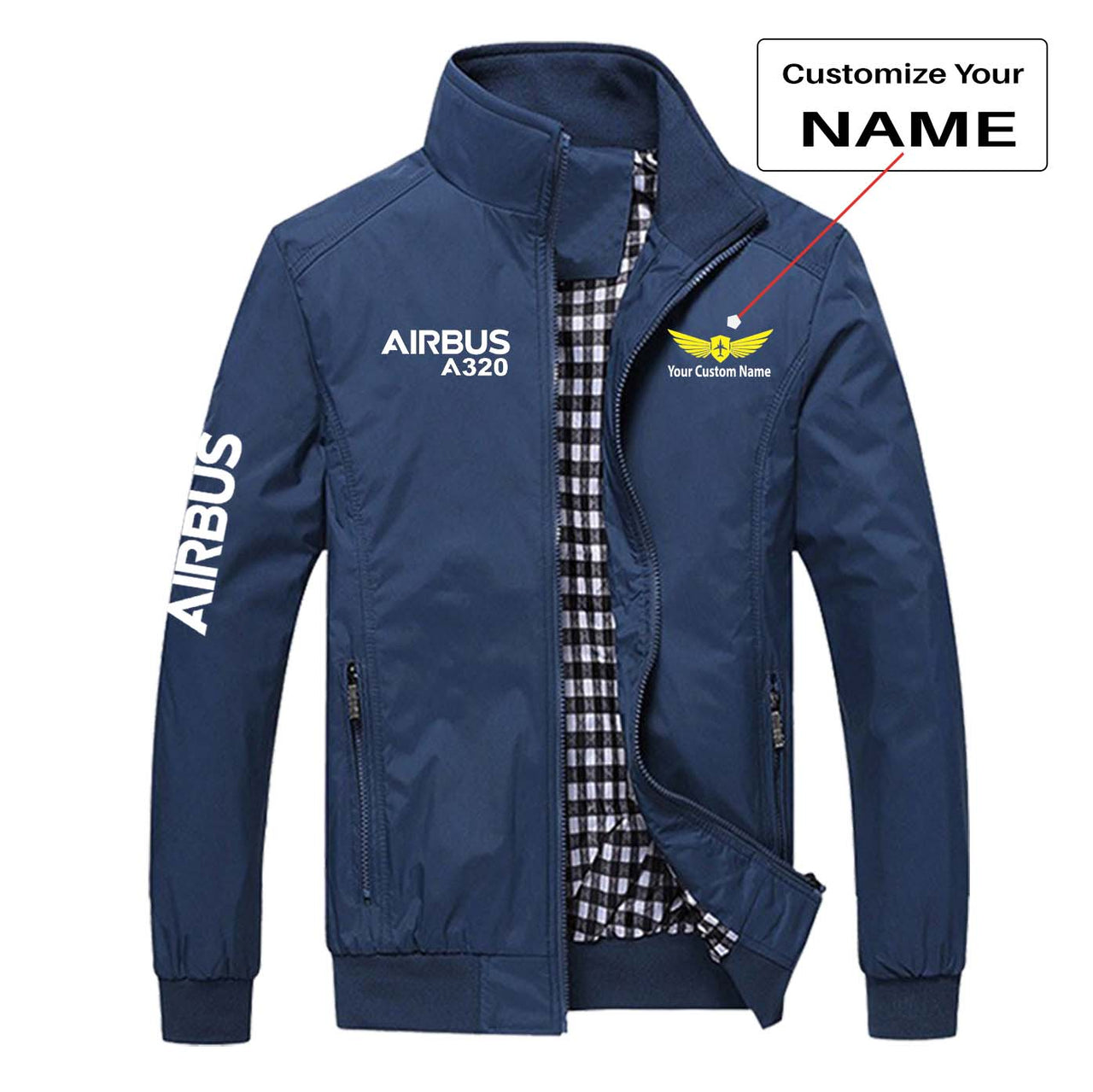 Airbus A320 & Text Designed Stylish Jackets