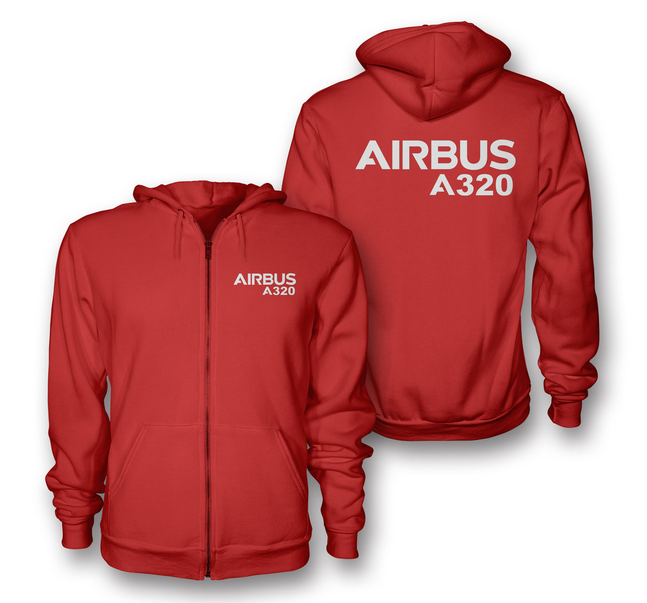 Airbus A320 Text Designed Zipped Hoodies Aviation Shop