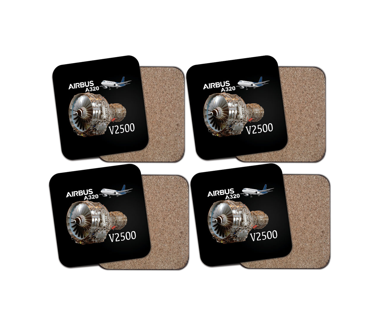 Airbus A320 & V2500 Engine Designed Coasters