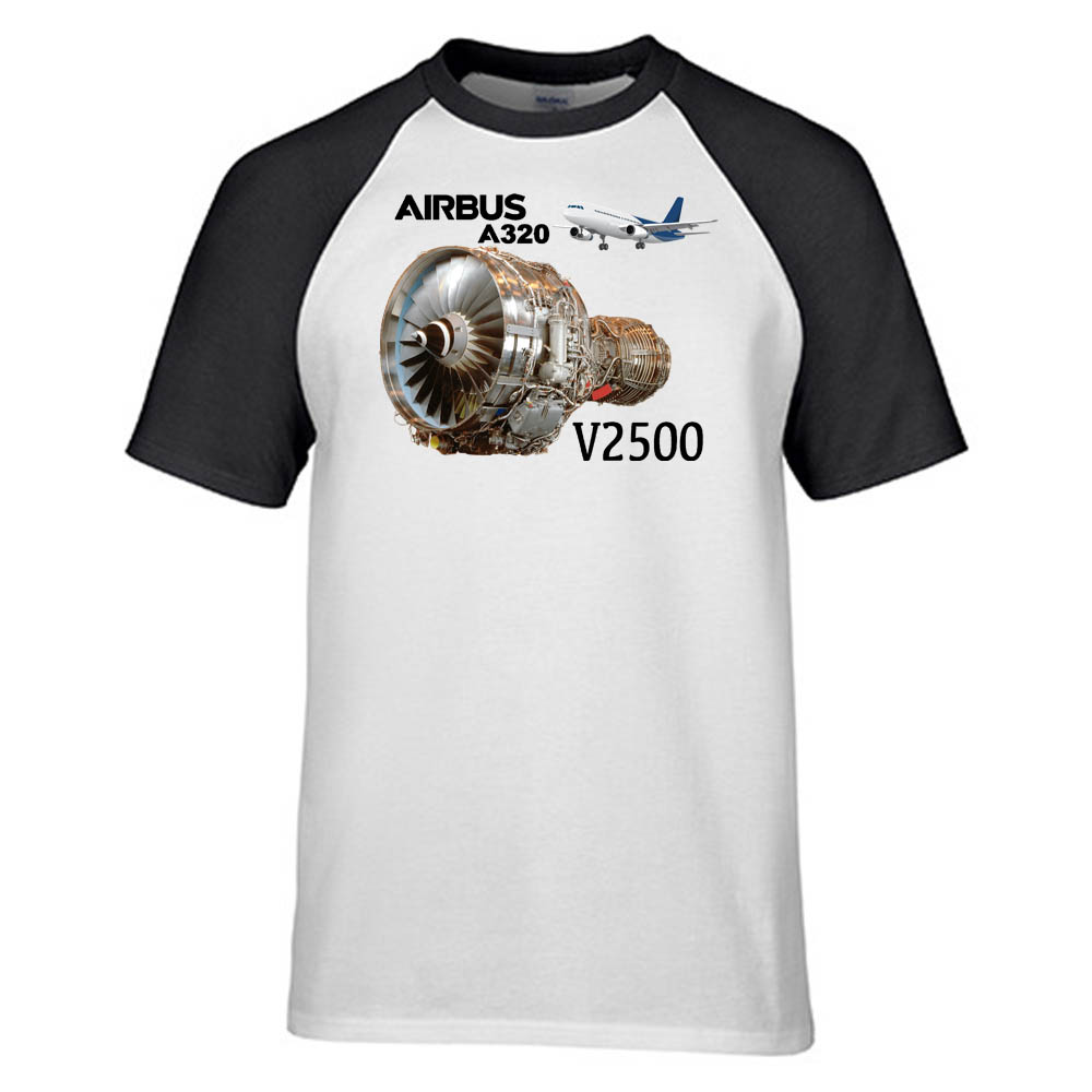 Airbus A320 & V2500 Engine Designed Raglan T-Shirts