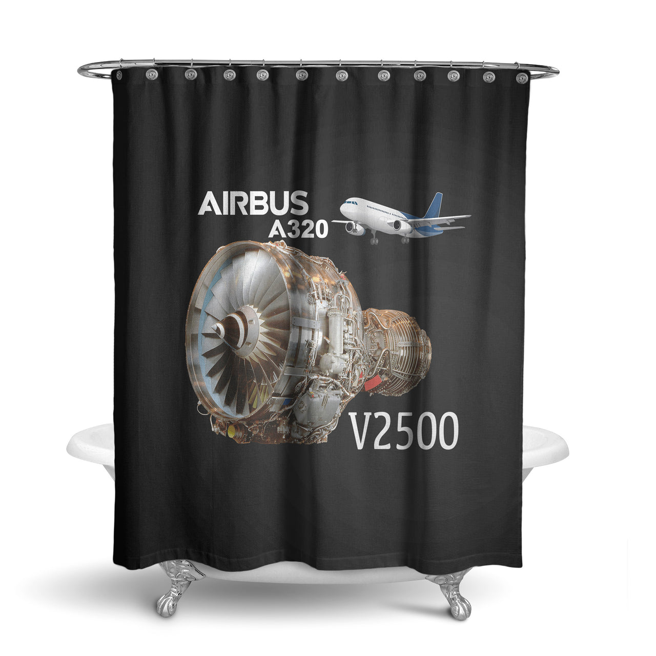 Airbus A320 & V2500 Engine Designed Shower Curtains