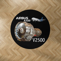 Thumbnail for Airbus A320 & V2500 Engine Designed Carpet & Floor Mats (Round)