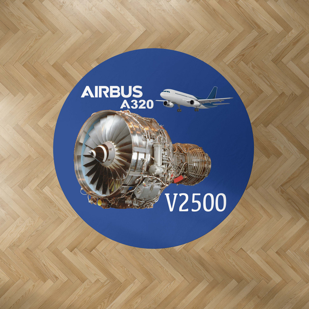 Airbus A320 & V2500 Engine Designed Carpet & Floor Mats (Round)