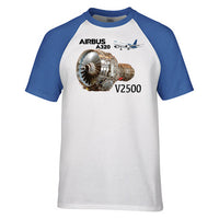 Thumbnail for Airbus A320 & V2500 Engine Designed Raglan T-Shirts