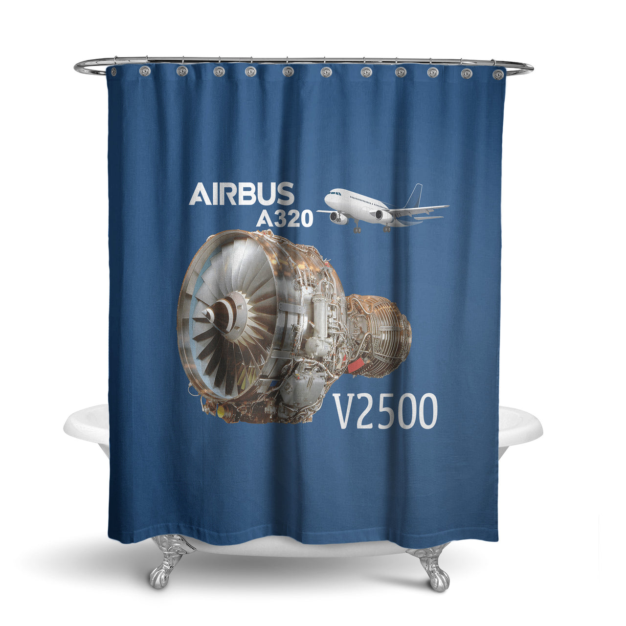 Airbus A320 & V2500 Engine Designed Shower Curtains