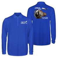 Thumbnail for Airbus A320 & V2500 Engine Designed Long Sleeve Polo T-Shirts (Double-Side)