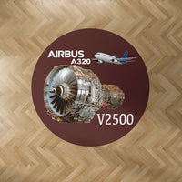 Thumbnail for Airbus A320 & V2500 Engine Designed Carpet & Floor Mats (Round)