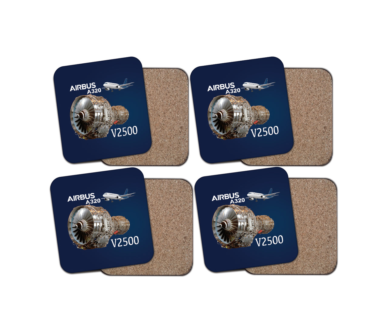 Airbus A320 & V2500 Engine Designed Coasters